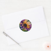 Sticker van Paarse en goudzonnebloemen (Envelop)