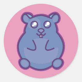Sticker van Paarse hamster