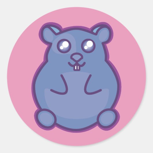 Sticker van Paarse hamster (Voorkant)