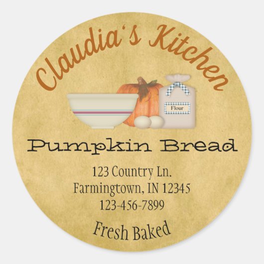 Sticker van pompoenbrood (Voorkant)