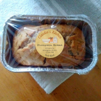 Sticker van pompoenbrood