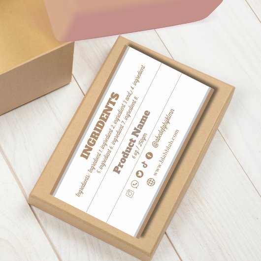 Sticker van productetiket van ingrediënt