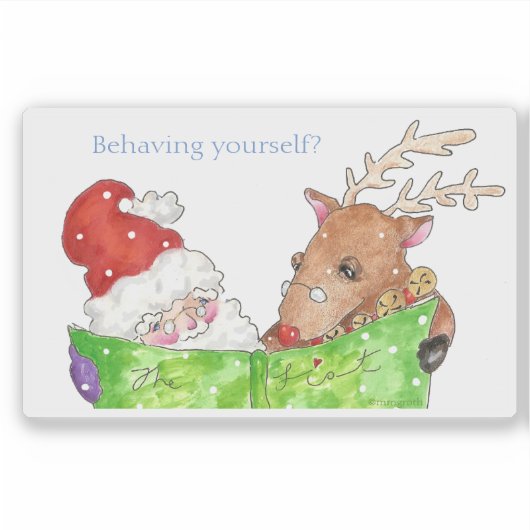  Sticker van Santa en Rudolf (Voorkant)