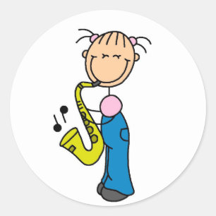 Sticker van saxofone Player