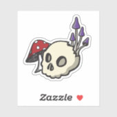 Sticker van schedel en paddenstoel (Vel)