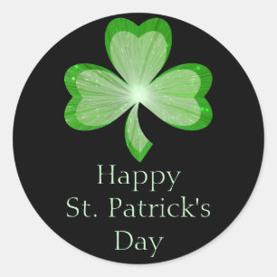 Sticker van Shamrock 'St Patrick's Day' in zwart
