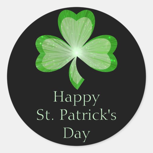 Sticker van Shamrock 'St Patrick's Day' in zwart (Voorkant)