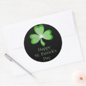 Sticker van Shamrock 'St Patrick's Day' in zwart (Envelop)