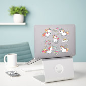 Sticker van Unicorn (Laptop op bureau)