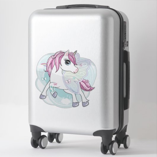 Sticker van Unicorn en Butterflies (Koffer)