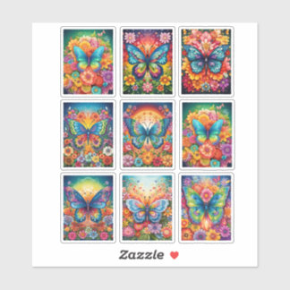 Sticker van vinyl regenboog vlinder