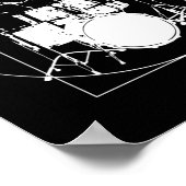 Sticker van Vitruvian Man Drummer Poster (Hoek)