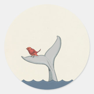 Sticker van vogels en walvissen
