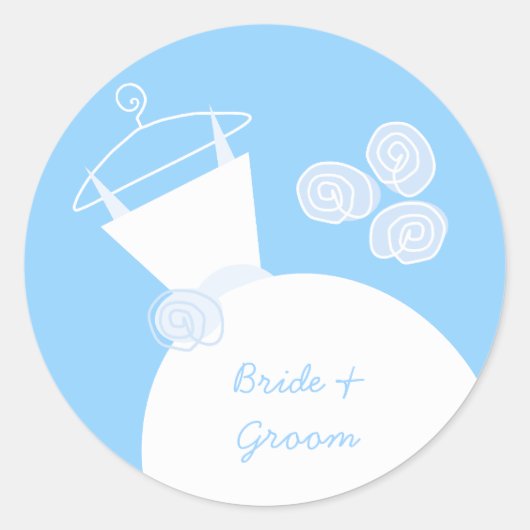 Sticker van Wedding Gown Blue Names (Voorkant)