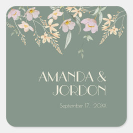 Sticker van Wildflower Sage Deco Wedding Seal