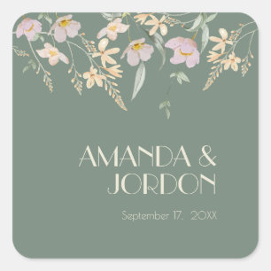 Sticker van Wildflower Sage Deco Wedding Seal