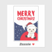 Sticker van winterdieren van schapen met kerstmis (Vel)