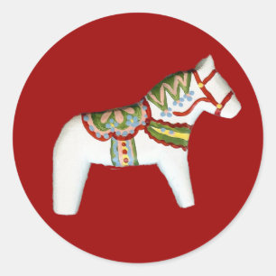 Sticker van witte paarden