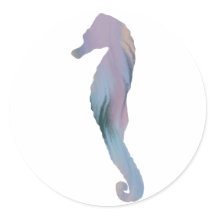 Sticker van zeepaardjes in acrylstijl