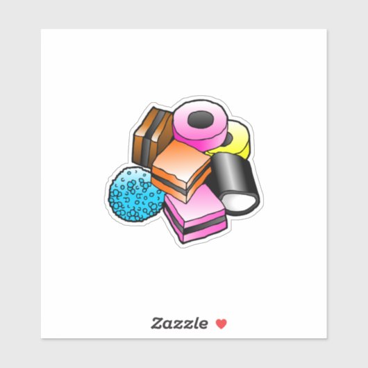 Sticker van zoethoutsnoepgoed (Vel)