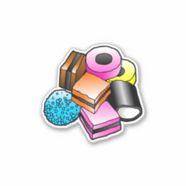 Sticker van zoethoutsnoepgoed