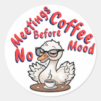 Sticker van zwaan met koffie