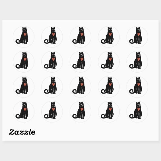 Sticker van zwarte katten (Vel)