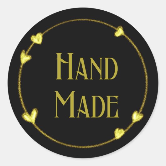 Sticker Vellen - Zwart Goud Hart Handgemaakt (Voorkant)