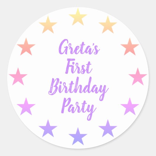 Sticker verjaardagsfeestje (Voorkant)