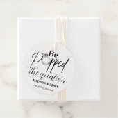 Sticker verlovingsfeestje, hij heeft haar ten huwe bedankjes labels (In situ)