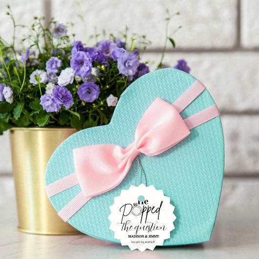 Sticker verlovingsfeestje, hij heeft haar ten huwe bedankjes labels