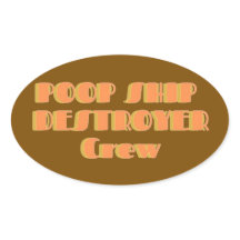 Sticker vernietiger van poepboot