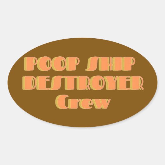 Sticker vernietiger van poepboot (Voorkant)