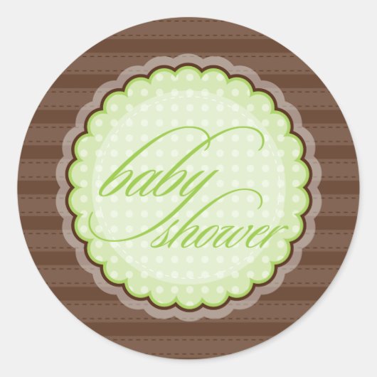 STICKER/VERZEGELING :: baby shower Ronde Sticker (Voorkant)