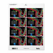Sticker verzendlabels voor 80's Party Retro Favor (Full Sheet)