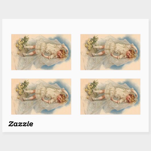 Sticker  Victoriaans Bruid Rozen Trouwjurk (Vel)