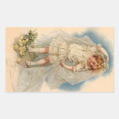 Sticker  Victoriaans Bruid Rozen Trouwjurk (Voorkant)