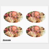 Sticker  Victoriaans Valentijn Cupids Harten (Vel)