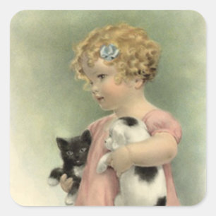 Sticker  Victoriaans zwerfdieren Animal Rescue Cat