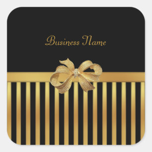 Sticker Vierkant Goud Zwart Streep Goud Boog