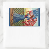 Sticker Vintage 4 juli Groet USA Flag Wave (Tas)