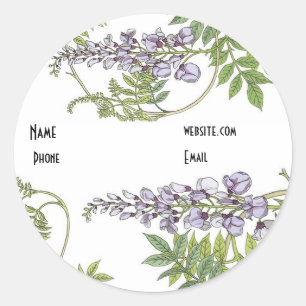 Sticker Vintage Lavendel Witte Bloemen