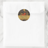 Sticker Vintage Print William Morris Zwart 2 (Tas)