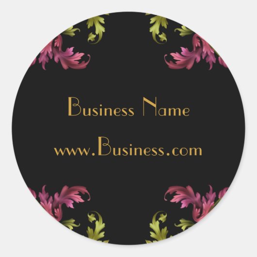 Sticker Vintage zwart goud en roze (Voorkant)