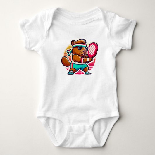Sticker Vinyl Capybara Pickleball Speler - Sty Romper (Voorkant)