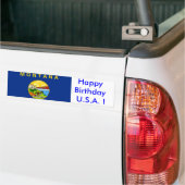 Sticker vlag Montana, Happy Birthday U.S.A.! (Op Truck)