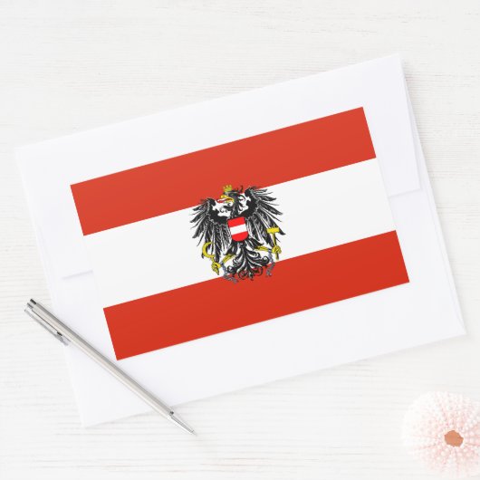 Sticker vlag Oostenrijk (Envelop)