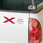 Sticker Vlag van Alabama, Happy Birthday U.S.A.! (Op Truck)
