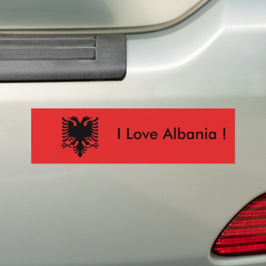 Sticker Vlag van Albanië (Op auto)