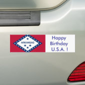 Sticker Vlag van Arkansas, Happy Birthday U.S.A.! (Op auto)